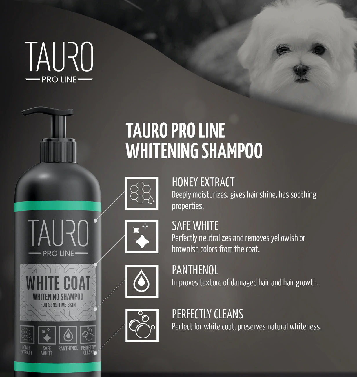 Tauro Pro Line - White Coat whitening shampoo 33.8FL OZ