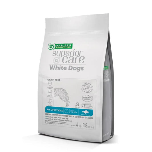 WHITE DOGS WHITE FISH GRAIN FREE ALL STAGES ( ANY SIZE , ANY BREED )